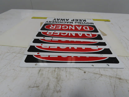 Rapistan 14" x 10" DANGER MOVING MACHINERY KEEP OUT Dbl Sided Lot Of 5