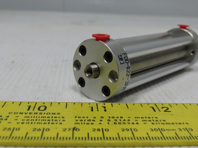 Bimba FOD-022-3FM Flat-1 5/8" Bore 2" Double Ended Stroke 1/4" Rod Air Cylinder