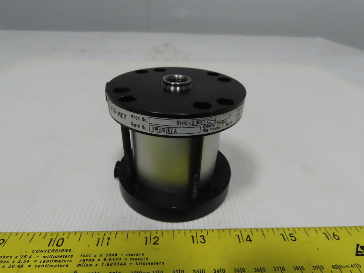 Lin-Act STHC-2.00x1.75-4 2-1/4" Bore 1-3/4" Stroke 3/4" Rod Air Cylinder