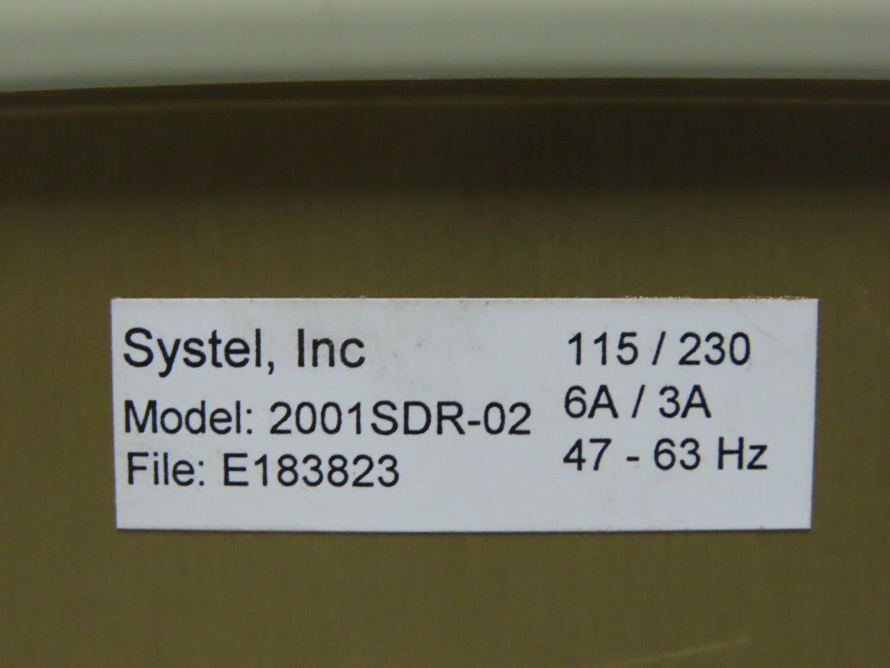 Systel 20Q1SDR-02 SBX2001 7 Slot Wall Mounted Computer 115/230V