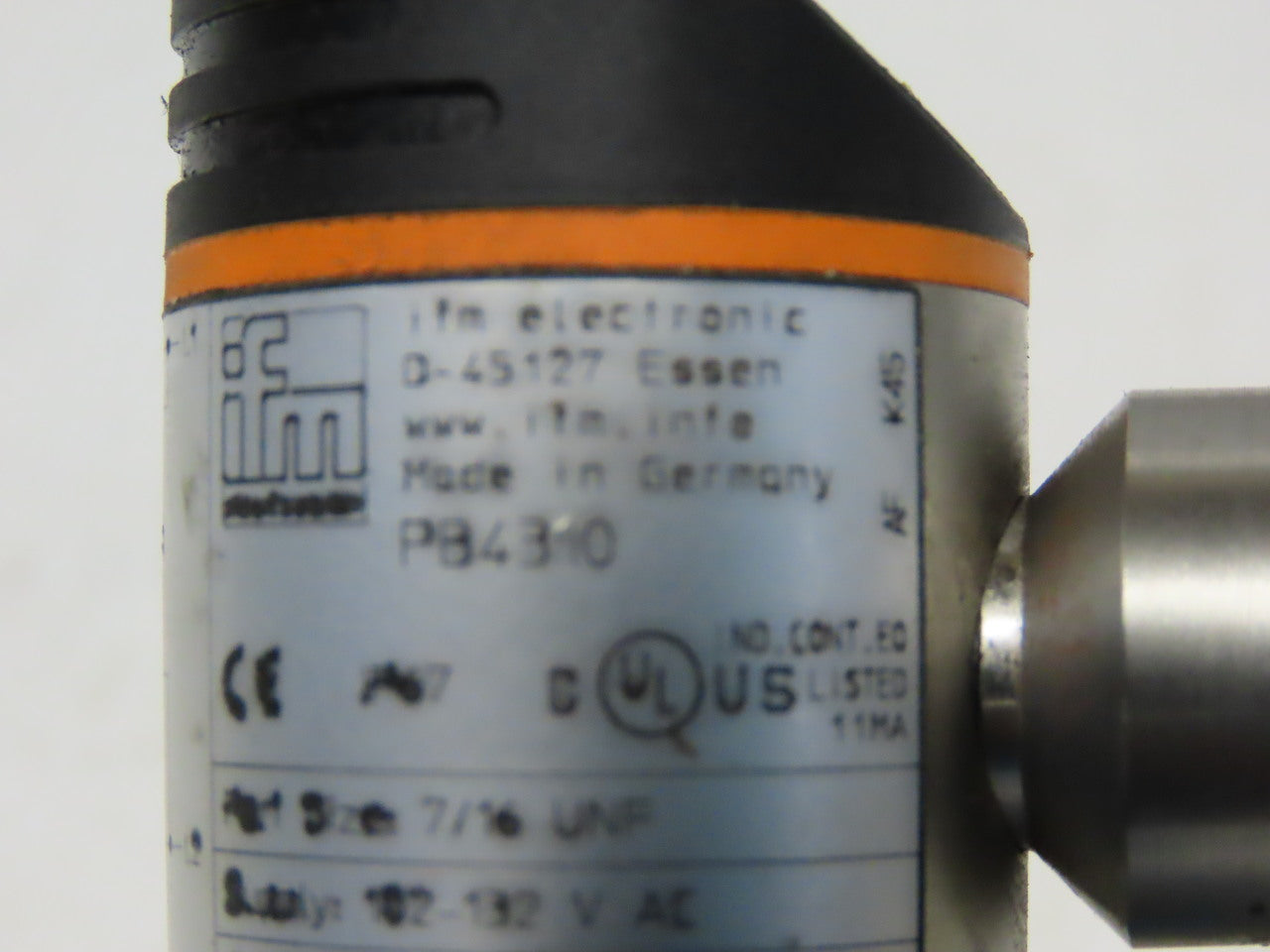 IFM D-45127 PB4310 Electronic Pressure Monitor Port 7/16" 102-132V Hydraulic