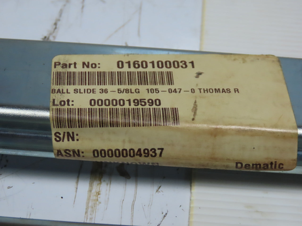 Thomas Regout 36-5/8" OAL x 1-3/4" W Ball Slide Drawer Linear Bearing Heavy Duty