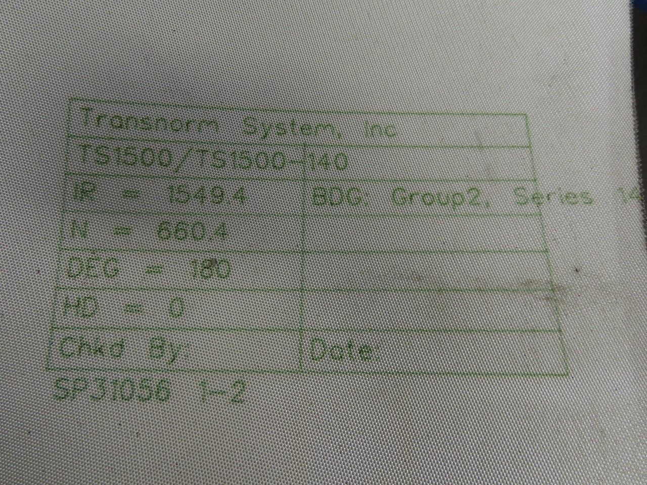 Transnorm TS1500-140 180° 27-1/2" W IR=1549.4 N= 660.4 Conveyor Belt