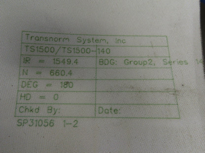 Transnorm TS1500-140 180° 27-1/2" W IR=1549.4 N= 660.4 Conveyor Belt