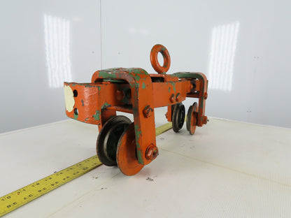 Cast Iron Push/Pull Single Girder 2" Beam Trolley