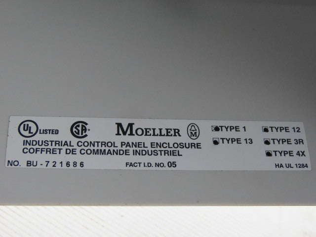 Moeller 230V 1Ph 60Hz 1/3Hp Motor Starter Overload 4A Trip 120V Control Voltage