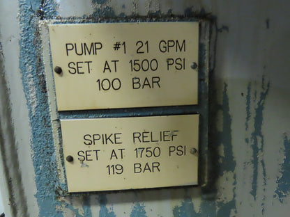 Rexroth 20Hp Hydraulic Power Unit 4000PSI 41GPM Max 60 Gal AA10VS071DR/31R Pump
