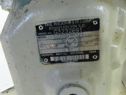Rexroth 20Hp Hydraulic Power Unit 4000PSI 41GPM Max 60 Gal AA10VS071DR/31R Pump
