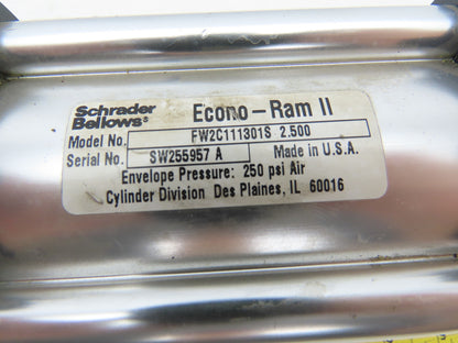 Schrader Bellows FW2C111301S 1-3/4" Bore 2.5" Stroke Extended Shaft Air Cylinder