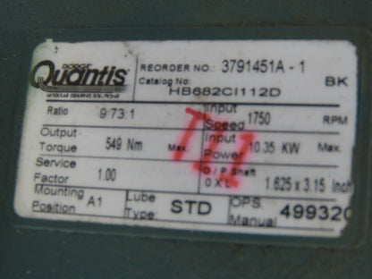 Dodge HB682CI112D 9.73:1 Ratio 362.8RPM 6.15kW 480V Helical Gear Reducer Motor