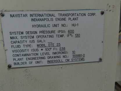 Rexroth 10Hp Hydraulic Power Unit 60 Gal PKC62N00 Pump 460V 3Ph