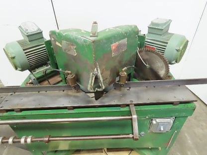 1Hp 3Ph 230/460V 8" Double Miter Notch Frame Saw 72" Runout & Quick Stop