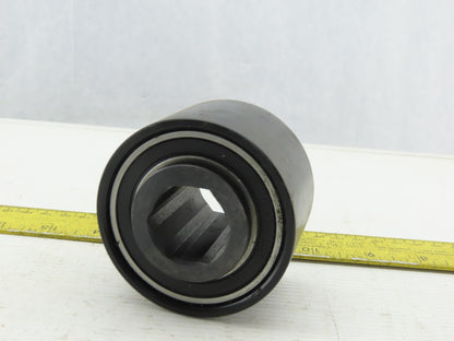3" x 2" Flat Face Belt idler Pulley 1-1/16" Hex Bore