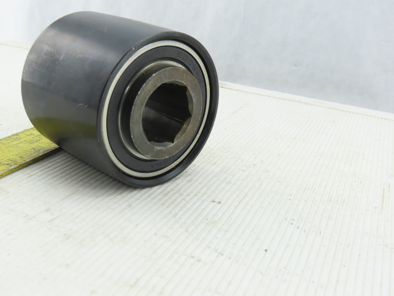 3" x 2-5/8" Crowned  Face Belt idler Pulley 1-1/16" Hex Bore
