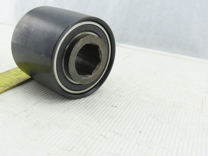 3" x 2-5/8" Crowned  Face Belt idler Pulley 1-1/16" Hex Bore