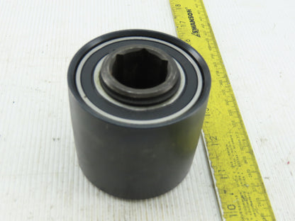 3" x 2-5/8" Crowned  Face Belt idler Pulley 1-1/16" Hex Bore