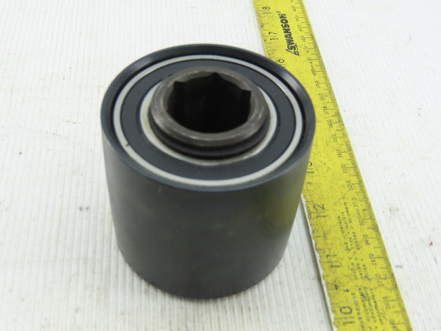 3" x 2-5/8" Crowned  Face Belt idler Pulley 1-1/16" Hex Bore