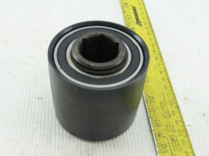 3" x 2-5/8" Crowned  Face Belt idler Pulley 1-1/16" Hex Bore