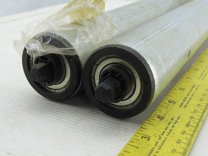 Dematic 50mm OD 16-3/8" BF 15-3/4" Face Width Gravity Conveyor Roller Lot Of 2