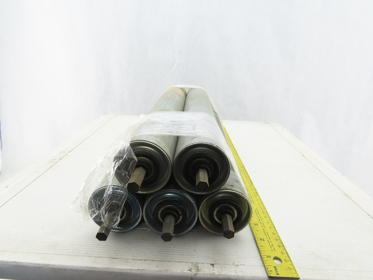 Dematic 2-1/2" OD 19-3/4" BF 19" Face Width Gravity Conveyor Roller Lot Of 5