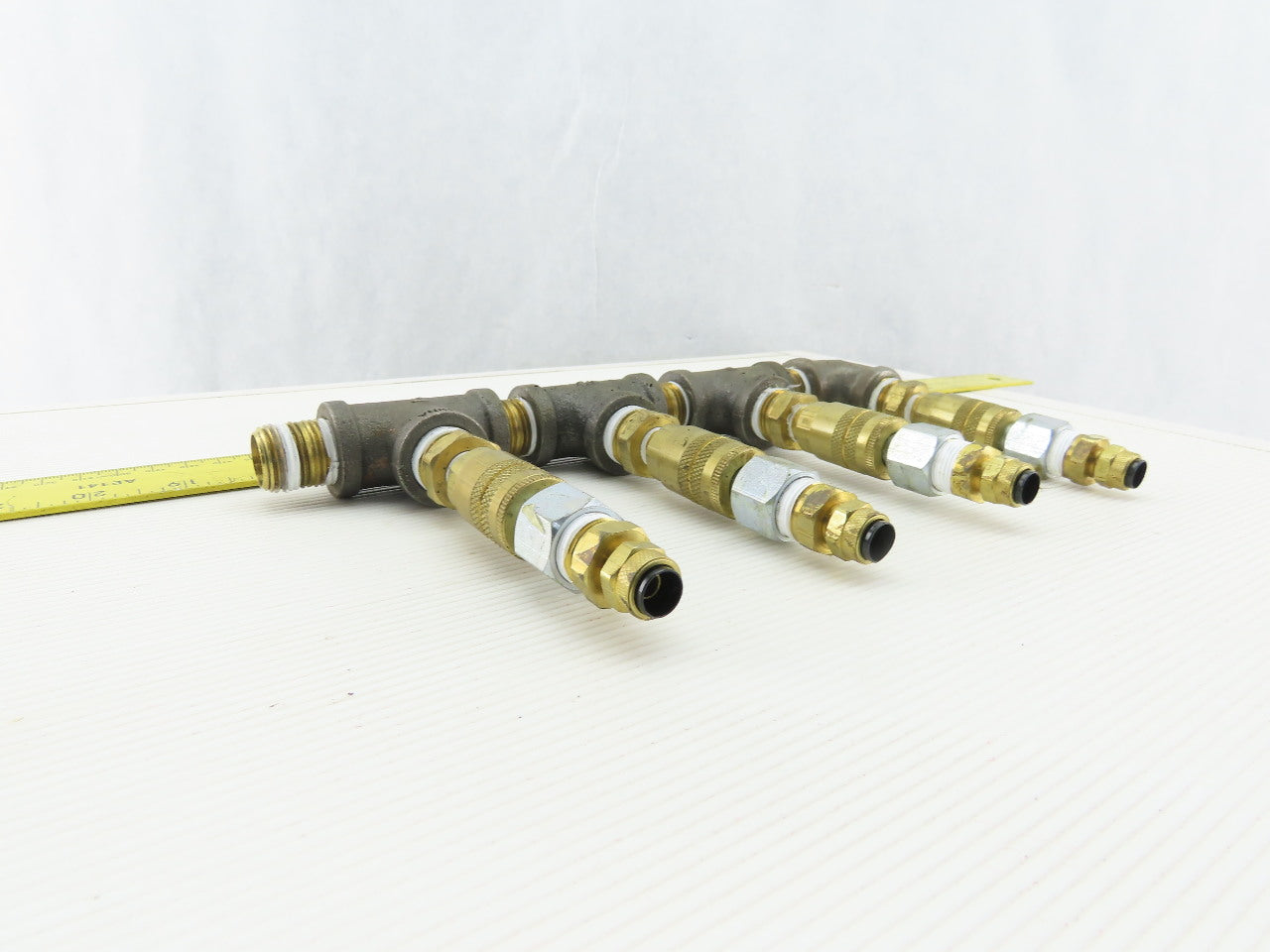 4 Way Air Hose Splitter Manifold 1/2" NPT Quick Disconnect Fittings
