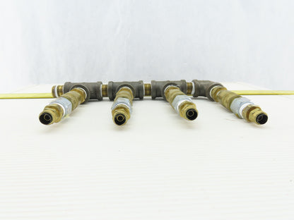 4 Way Air Hose Splitter Manifold 1/2" NPT Quick Disconnect Fittings