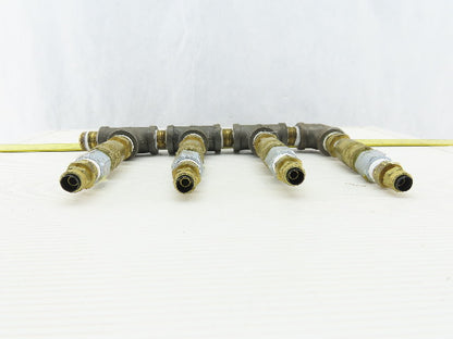4 Way Air Hose Splitter Manifold 1/2" NPT Quick Disconnect Fittings