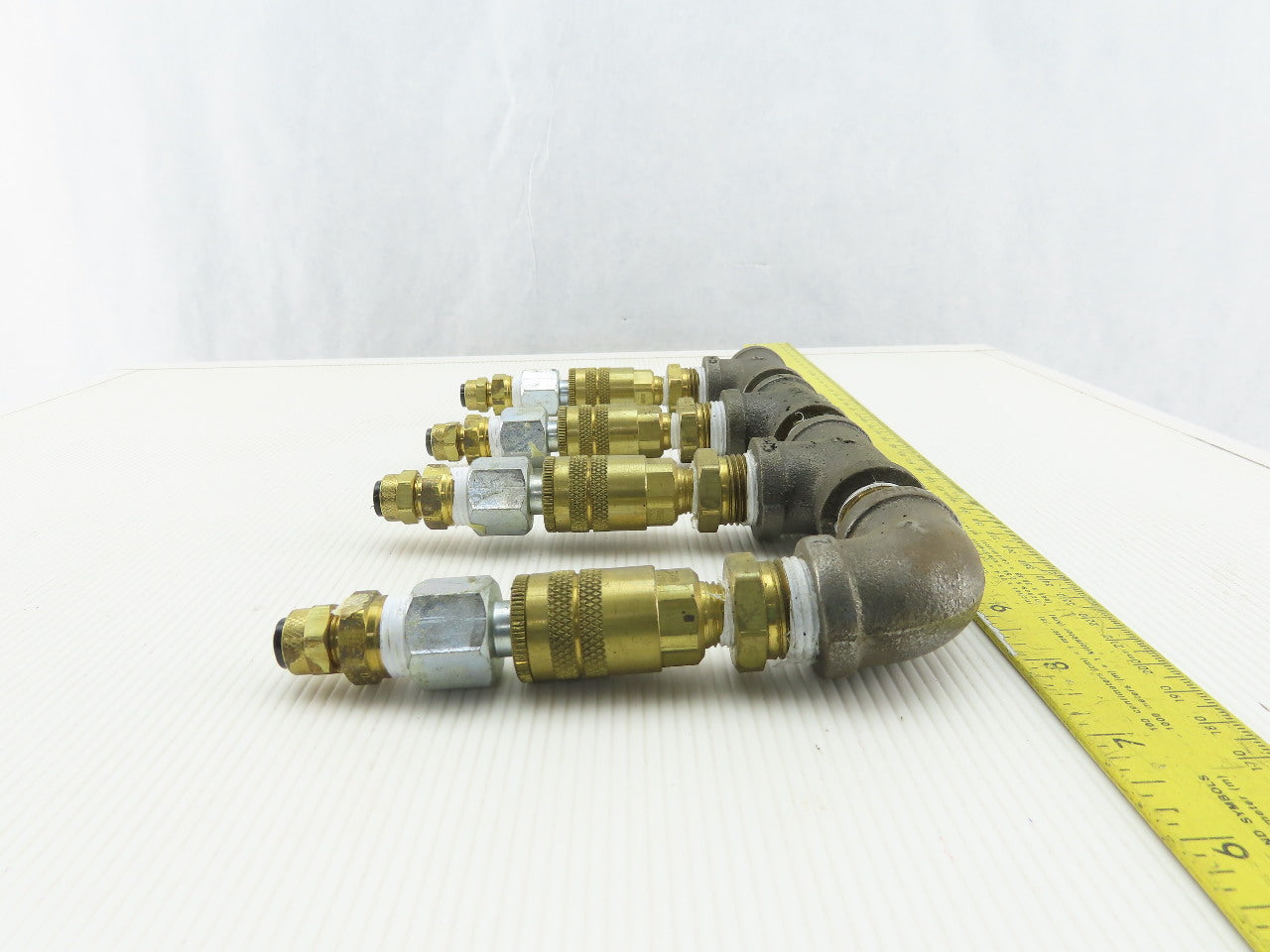 4 Way Air Hose Splitter Manifold 1/2" NPT Quick Disconnect Fittings