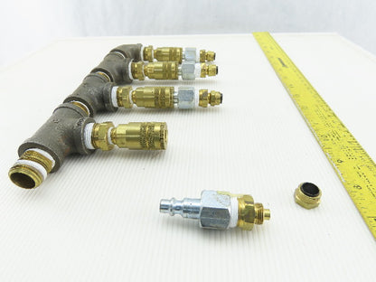 4 Way Air Hose Splitter Manifold 1/2" NPT Quick Disconnect Fittings