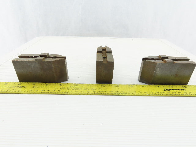 1-37/64" x 1-7/8"T x 1-1/4"W Independent Chuck Jaws Hardened Lot Of 3