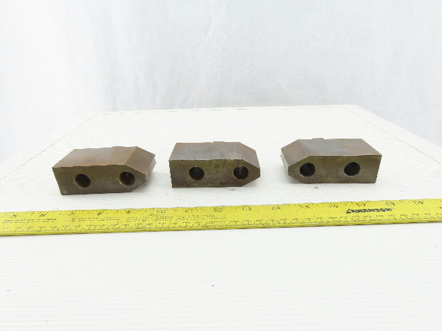 1-37/64" x 1-7/8"T x 1-1/4"W Independent Chuck Jaws Hardened Lot Of 3