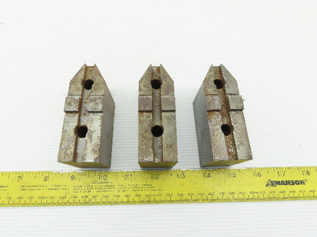 1-37/64" x 1-7/8"T x 1-1/4"W Independent Chuck Jaws Hardened Lot Of 3
