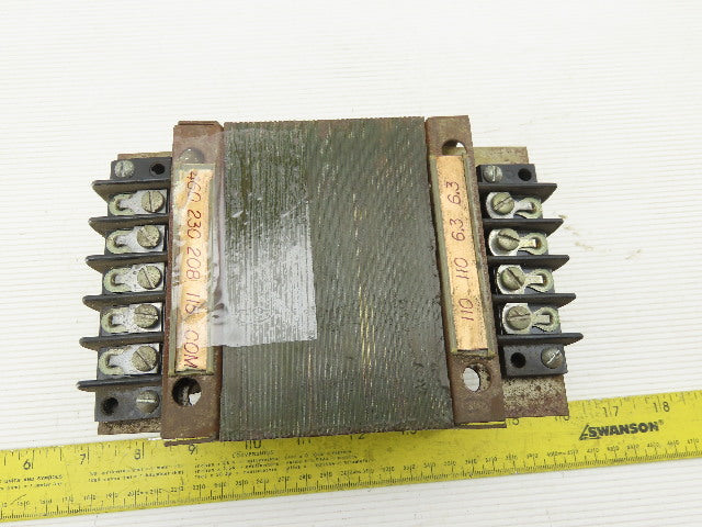 Powertran 204 0121 Transformer 460/230/208/115 Primary 110/6.3 Secondary