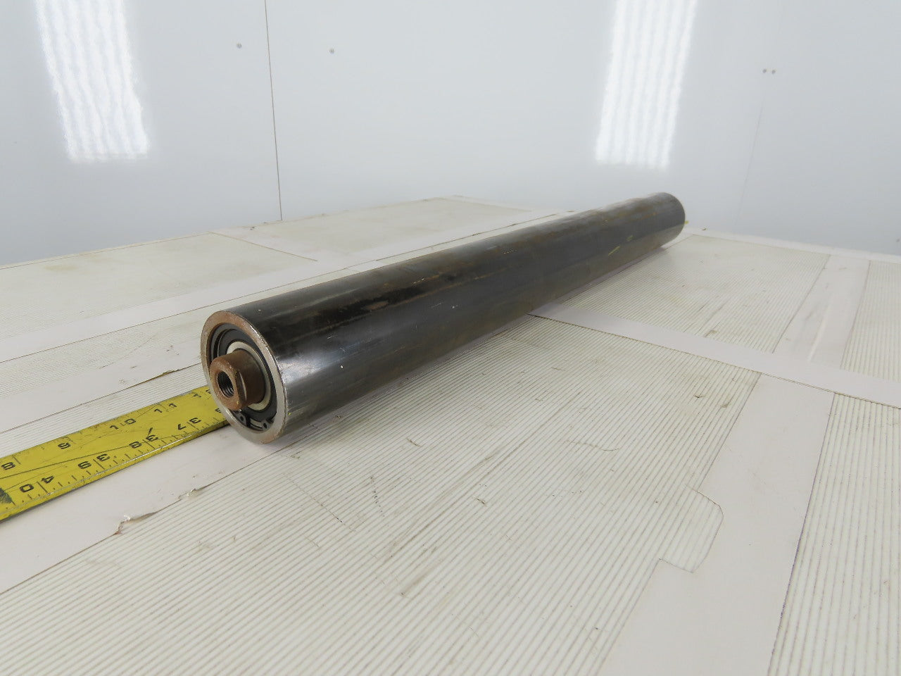 3" OD 27-1/2" BF 27-1/2" Face Width Flat Conveyor Weighted Pulley