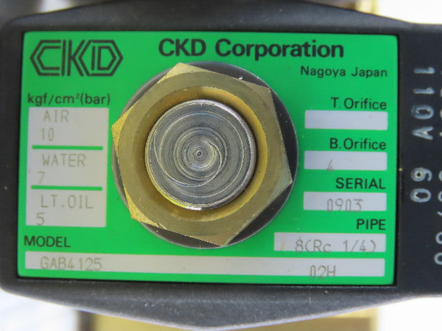 CKD GAB4125 2/2 Brass NC 2 Way 0-25 BAR WOG Solenoid Valves On 4 Port Manifold