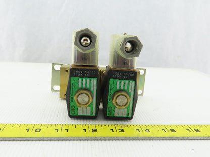 CKD GAB4125 2/2 Brass NC 2 Way 0-25 BAR WOG Solenoid Valves On 4 Port Manifold
