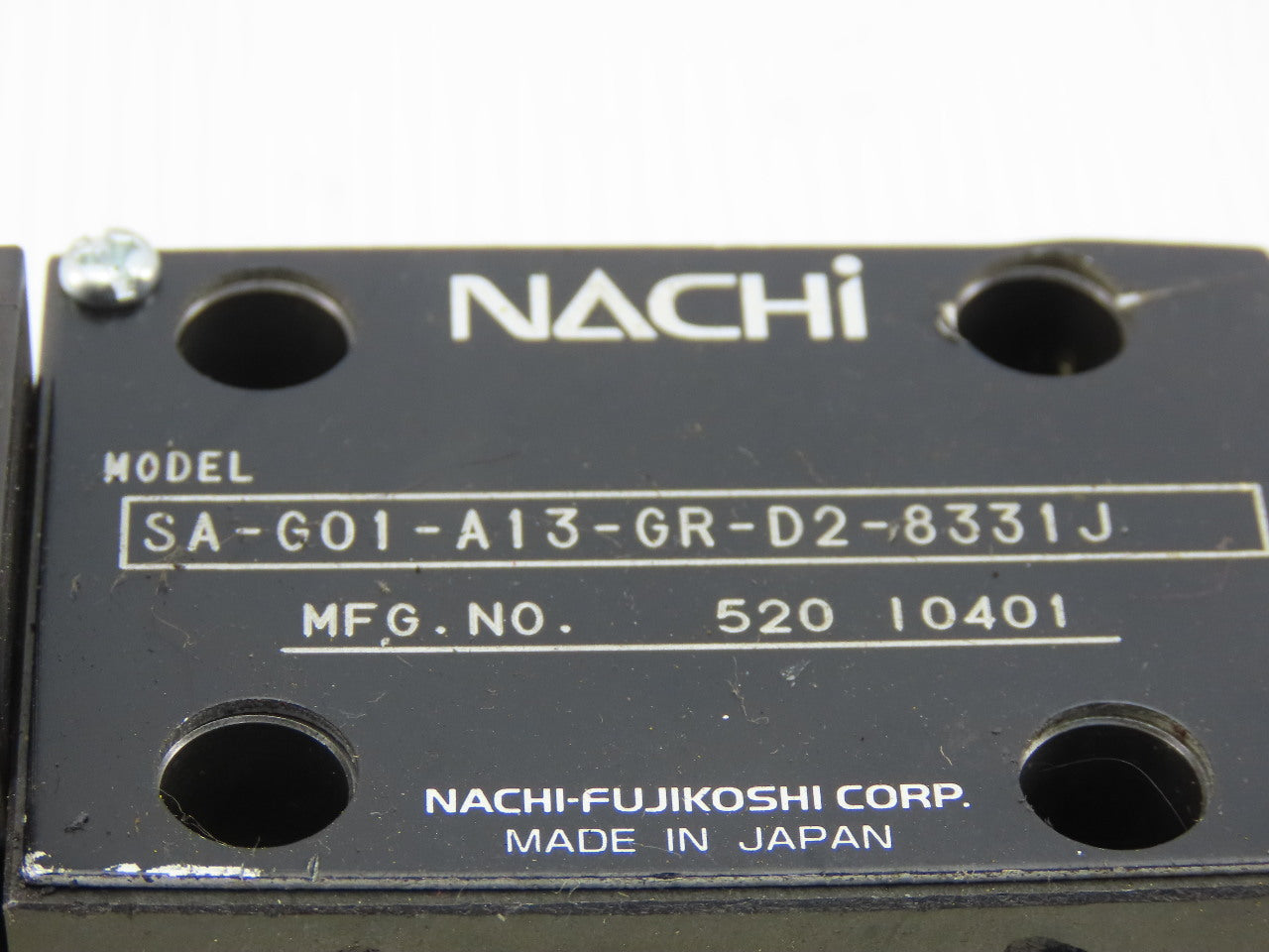 Nachi SA-G01-A13-GR-D2-8331J Solenoid Operated Directional Control Valve 24VDC