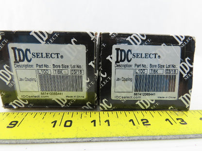 IDC Select L1007/8K 7/8" Bore Jaw Spider Coupling Lot Of 2