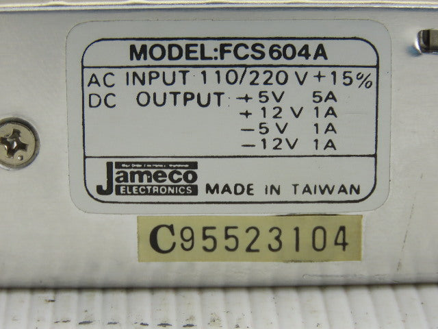 Jameco FCS604A 110/220V Input DC 5/12V Output Power Supply