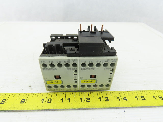 Siemens 3RT1016-1KB41 600V 3Ph 5Hp Contactor Relay Set With Bridge