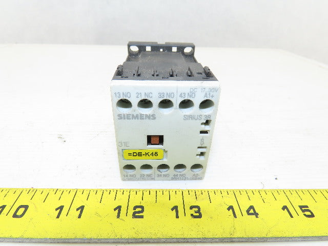 Siemens 3RH1131-1KB40 600V 10A 3Ph Contactor Relay Auxiliary 3NO+1NC 17-24VDC