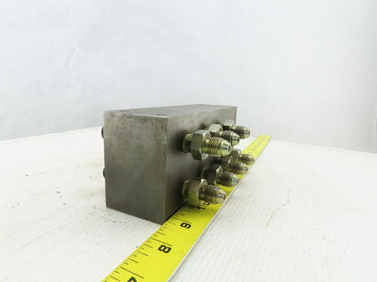 8 Station Pass Thru Manifold Rigid Supply To Flared Adapter Block