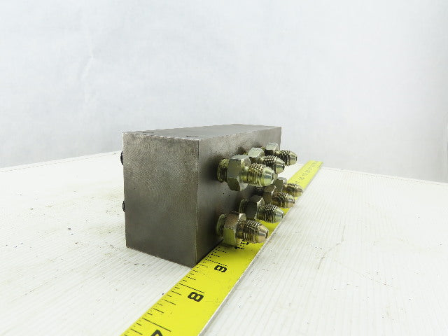 8 Station Pass Thru Manifold Rigid Supply To Flared Adapter Block