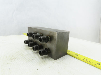 8 Station Pass Thru Manifold Rigid Supply To Flared Adapter Block