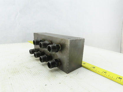 8 Station Pass Thru Manifold Rigid Supply To Flared Adapter Block