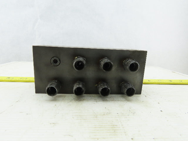 8 Station Pass Thru Manifold Rigid Supply To Flared Adapter Block