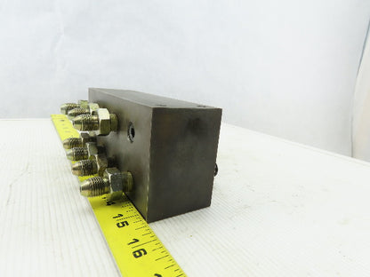 8 Station Pass Thru Manifold Rigid Supply To Flared Adapter Block