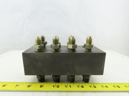 8 Station Pass Thru Manifold Rigid Supply To Flared Adapter Block