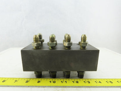 8 Station Pass Thru Manifold Rigid Supply To Flared Adapter Block