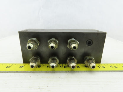 8 Station Pass Thru Manifold Rigid Supply To Flared Adapter Block